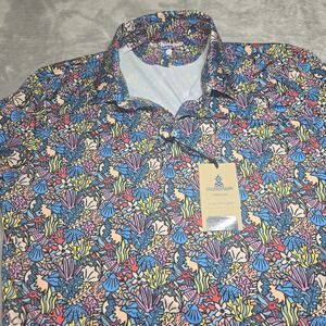 Chubbies The Reef Explorer Polo Shirt Mens XL Coral Reef Tropical Golf NWT